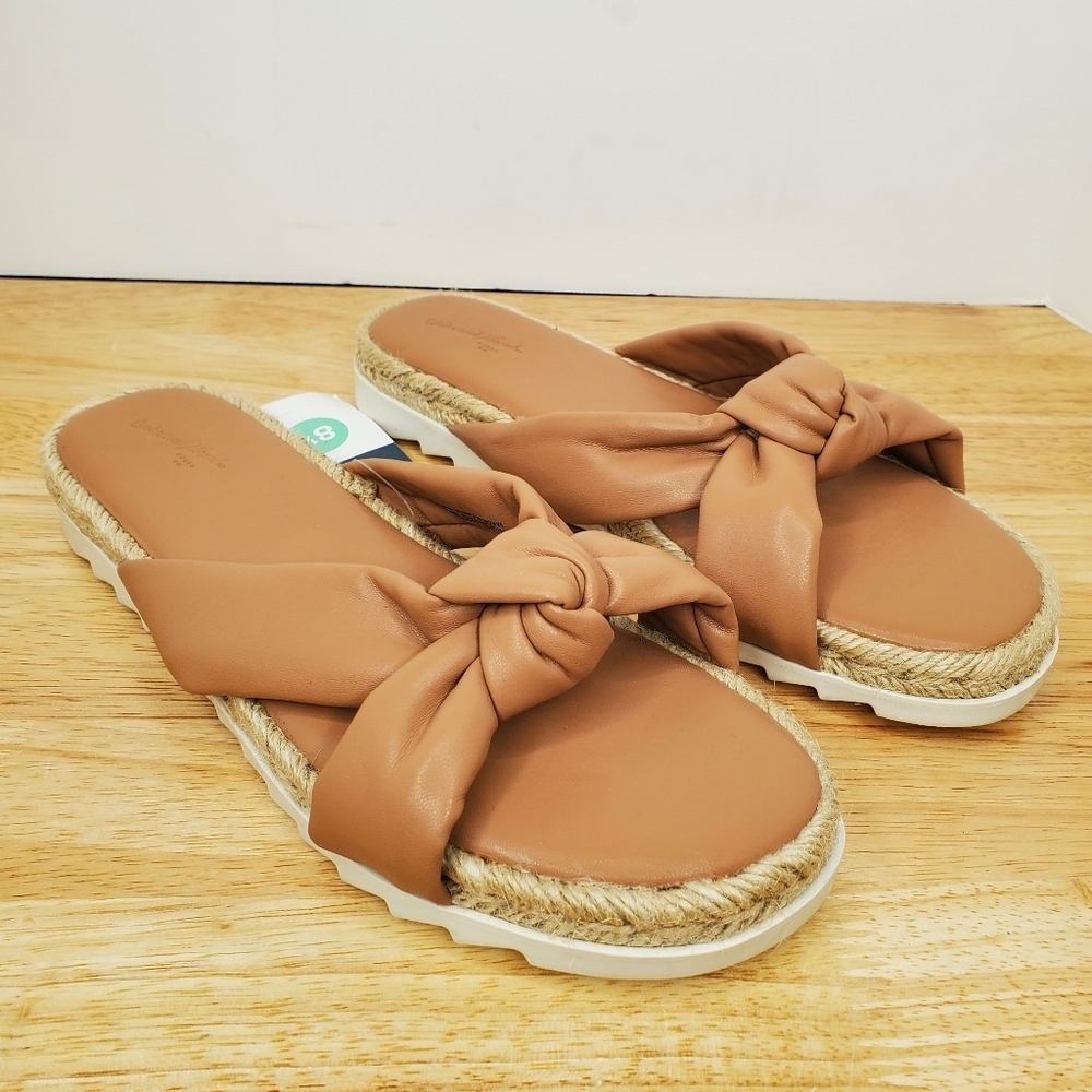Universal Thread Dena Knotted Espadrille Sandals Women's Tan NWT